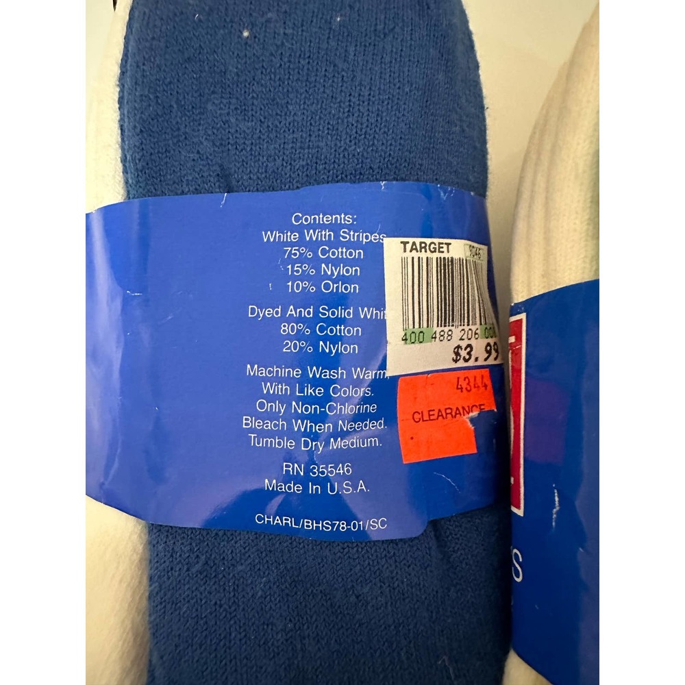 Vintage NOS new 7-8.5  boys 6 pr (2 pk x 3 pr) socksUSA 100% cotton - Picture 8 of 8